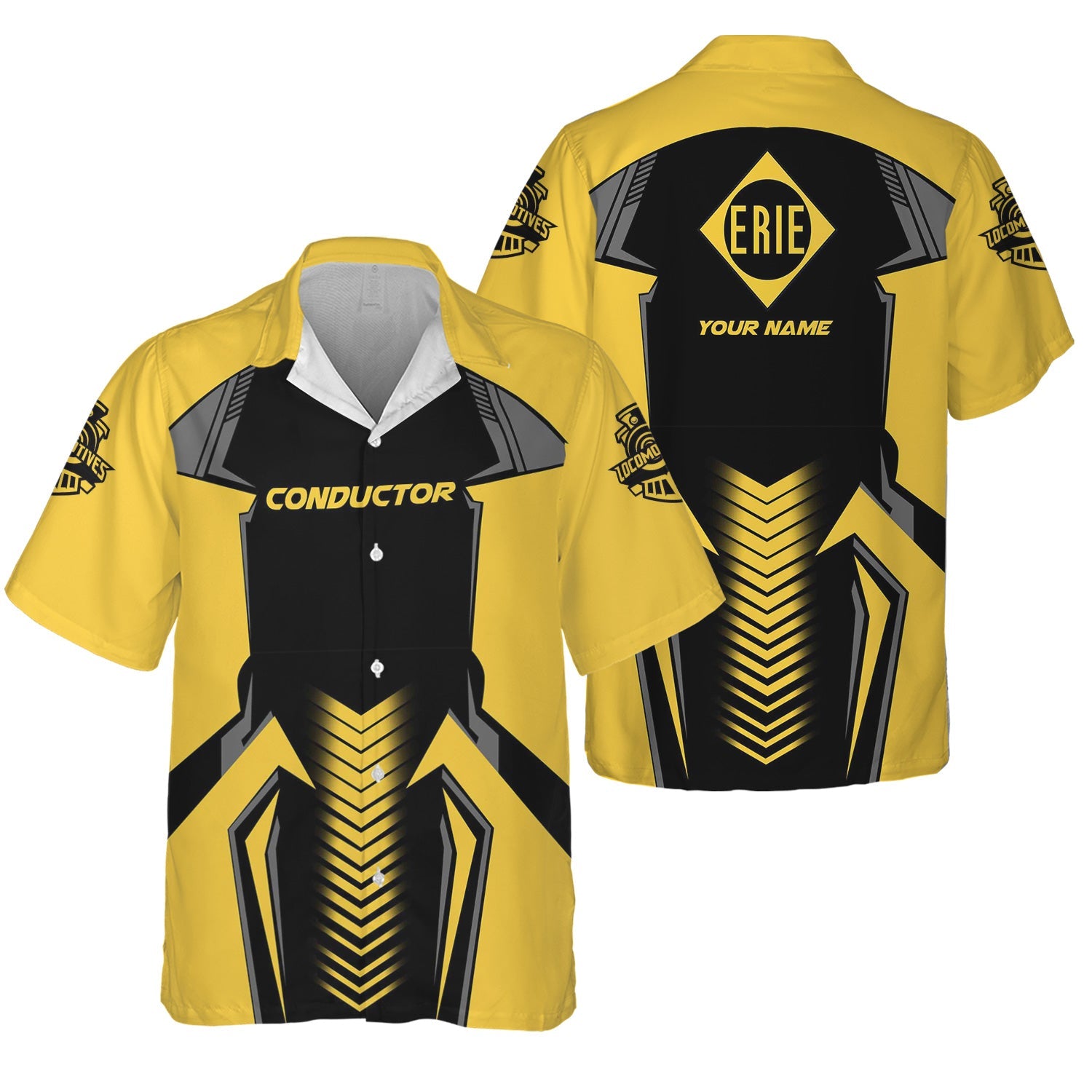 Railspirit Personalized Erie Railroad Hawaiian Shirt Standout Style with Custom Position Train Shirt
