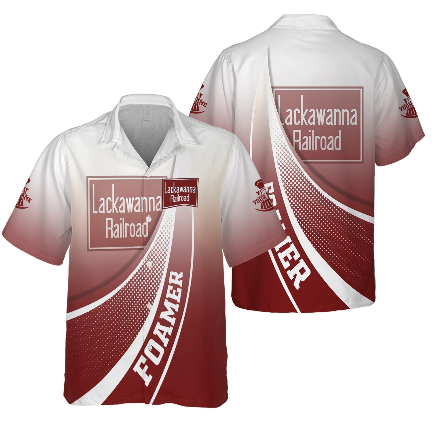 Railspirit Personalized Delaware, Lackawanna and Western Railroad Hawaiian Shirt Railway-Themed Style DL&W Shirt Gift Idea For Trainspotter