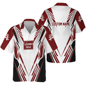 Railspirit Personalized Delaware, Lackawanna and Western Railroad Hawaiian Shirt Railroad Tribute Design DL&W Train Shirt for Train Lovers