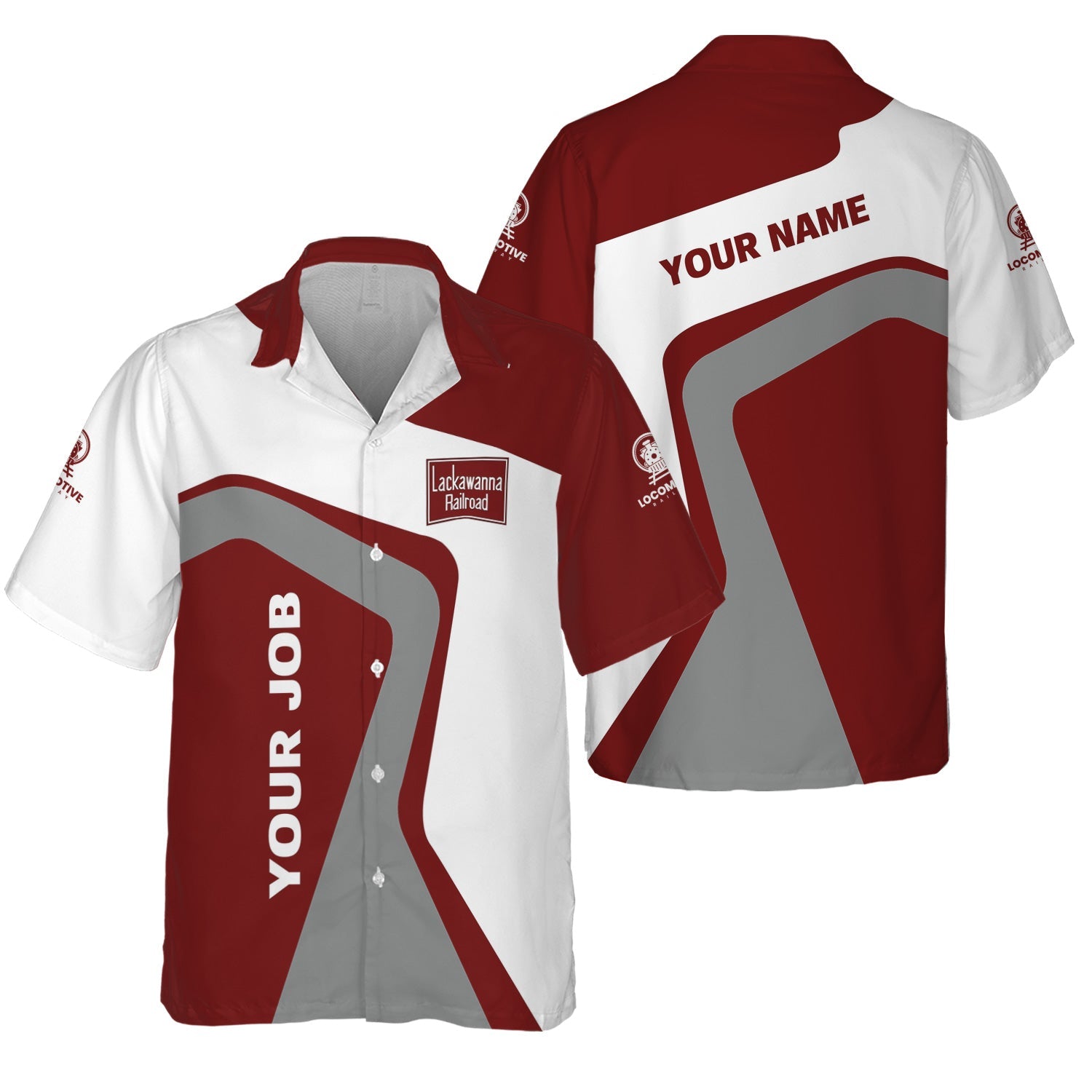 Railspirit Personalized Delaware, Lackawanna and Western Railroad Hawaiian Shirt Unique Design with Custom Job Position DL&W Train Shirt