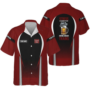 Railspirit  Personalized  Delaware, Lackawanna and Western Railroad Hawaiian Shirt  Stress Is Caused By Not Having Enough Trains DL&W Shirt All Over Print