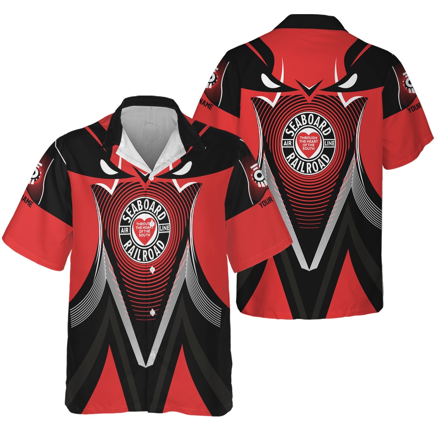 Railspirit Personalized Seaboard Air Line Railroad Hawaiian Shirt Vibrant Graphic Pattern Shirt For Train Enthusiasts