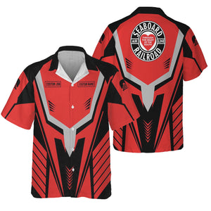 Railspirit Personalized Seaboard Air Line Railroad Hawaiian Shirt Workwear-Inspired with Custom Position Train Shirt