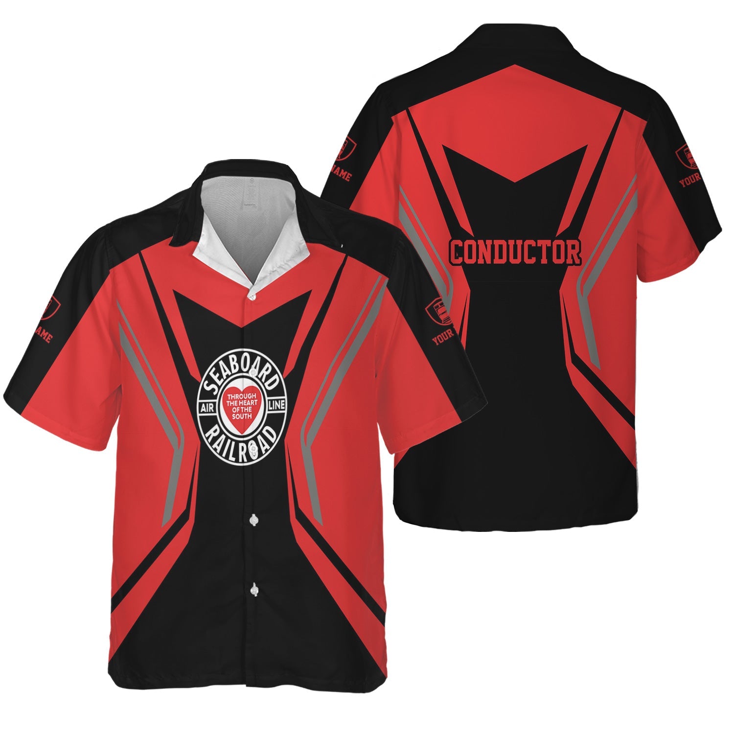 Railspirit Personalized Seaboard Air Line Railroad Hawaiian Shirt Unique Style with Custom Job Train Shirt