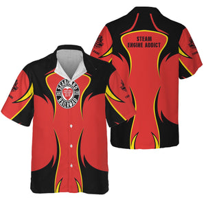 Railspirit Personalized Seaboard Air Line Railroad Hawaiian Shirt Distinctive Flame Style Shirt For Steam Engine Addict