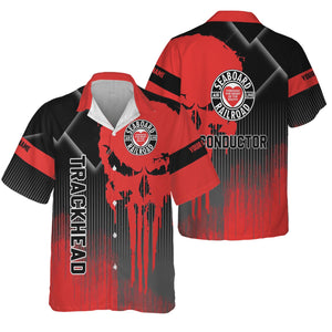 Railspirit Personalized Seaboard Air Line Railroad Hawaiian Shirt Skull Design with Custom Job Train Shirt for Trackhead Crew