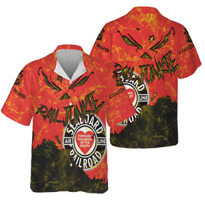 Railspirit Personalized Seaboard Air Line Railroad Hawaiian Shirt Torn Graphic Style Train Shirt For Rail Junkie