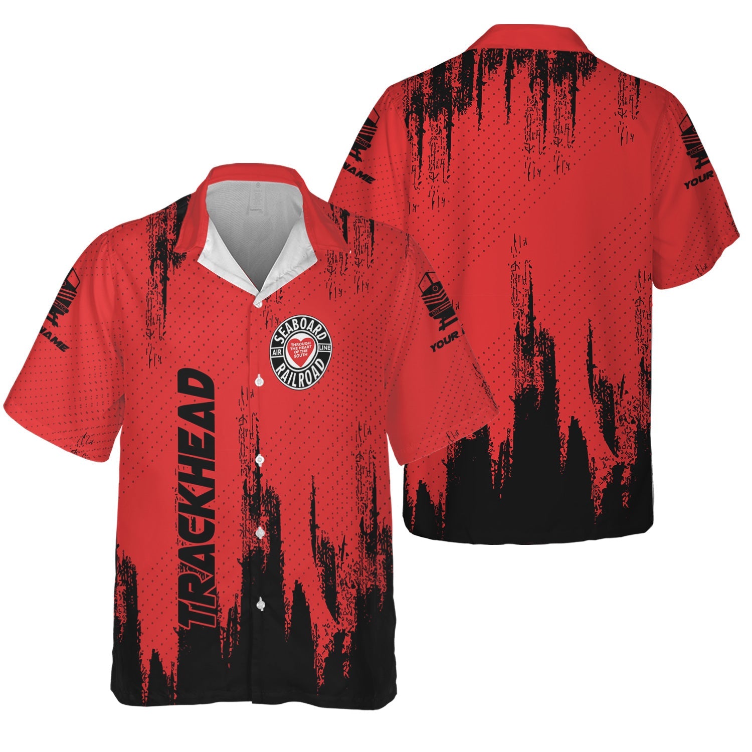 Railspirit Personalized Seaboard Air Line Railroad Hawaiian Shirt Paint Impact Design Train Shirt for Trackhead