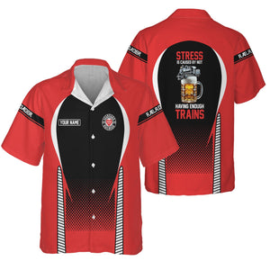 Railspirit Personalized Seaboard Air Line Railroad Hawaiian Shirt Stress Is Caused By Not Having Enough Trains Shirt All Over Print