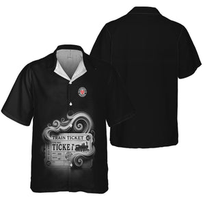 Railspirit Personalized Seaboard Air Line Railroad Hawaiian Shirt Train Ticket DL&W American Locomotive Printed Train