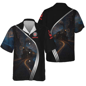 Railspirit Personalized Seaboard Air Line Railroad Hawaiian Shirt Steampunk Locomotive with Custom Year Train Shirt