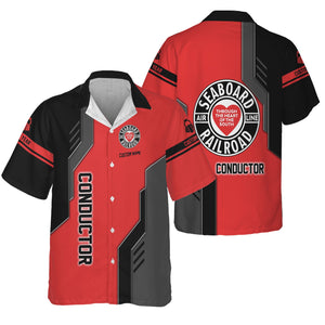 Railspirit Personalized Seaboard Air Line Railroad Hawaiian Shirt Unique Railway Style with Custom Job Train Shirt