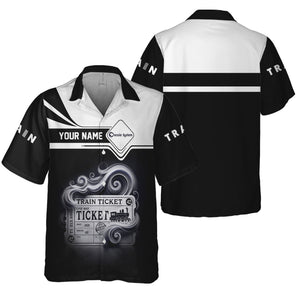 Railspirit Personalized Chessie System Railroad Hawaiian Shirt Train Ticket  American Locomotive Printed Train