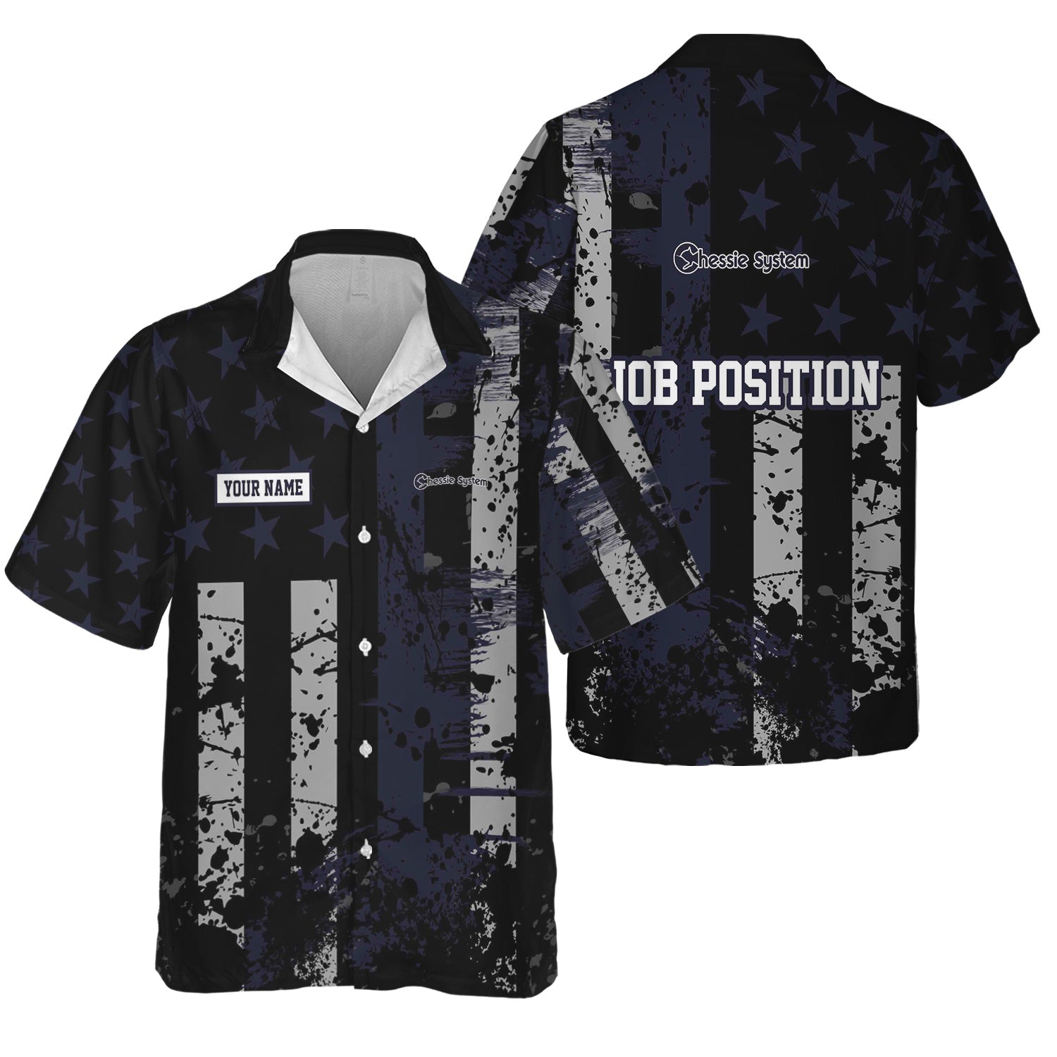 Railspirit Personalized Chessie System Railroad Hawaiian Shirt Artistic Paint American Flag Style Train Shirt