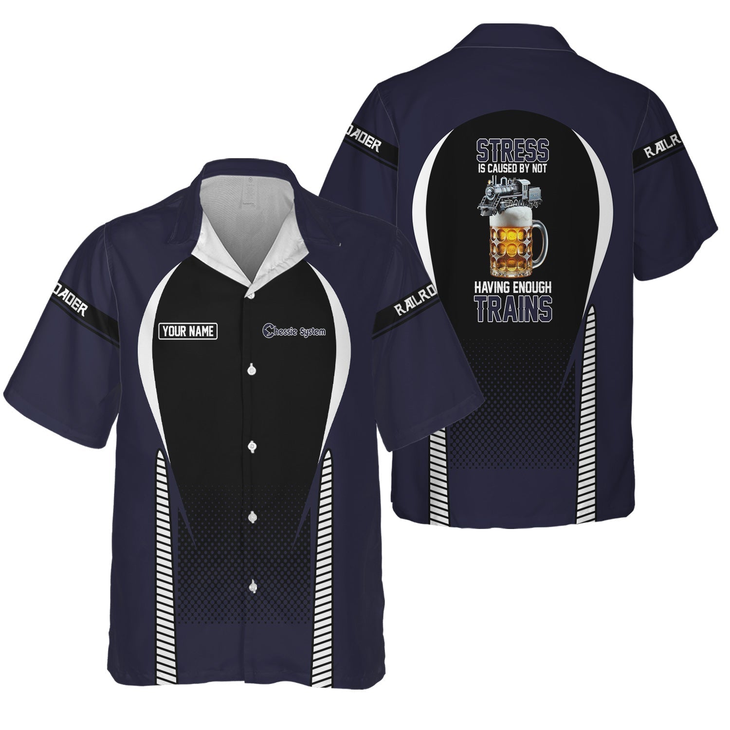 Railspirit Personalized Chessie System Railroad Hawaiian Shirt Stress Is Caused By Not Having Enough Trains Shirt All Over Print