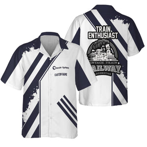 Railspirit Personalized Chessie System Railroad Hawaiian Shirt Locomotive Design Train Shirt for Train Enthusiast