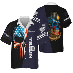 Railspirit Personalized Chessie System Railroad Hawaiian Shirt Train Skull American Flag Shirt All Over Print