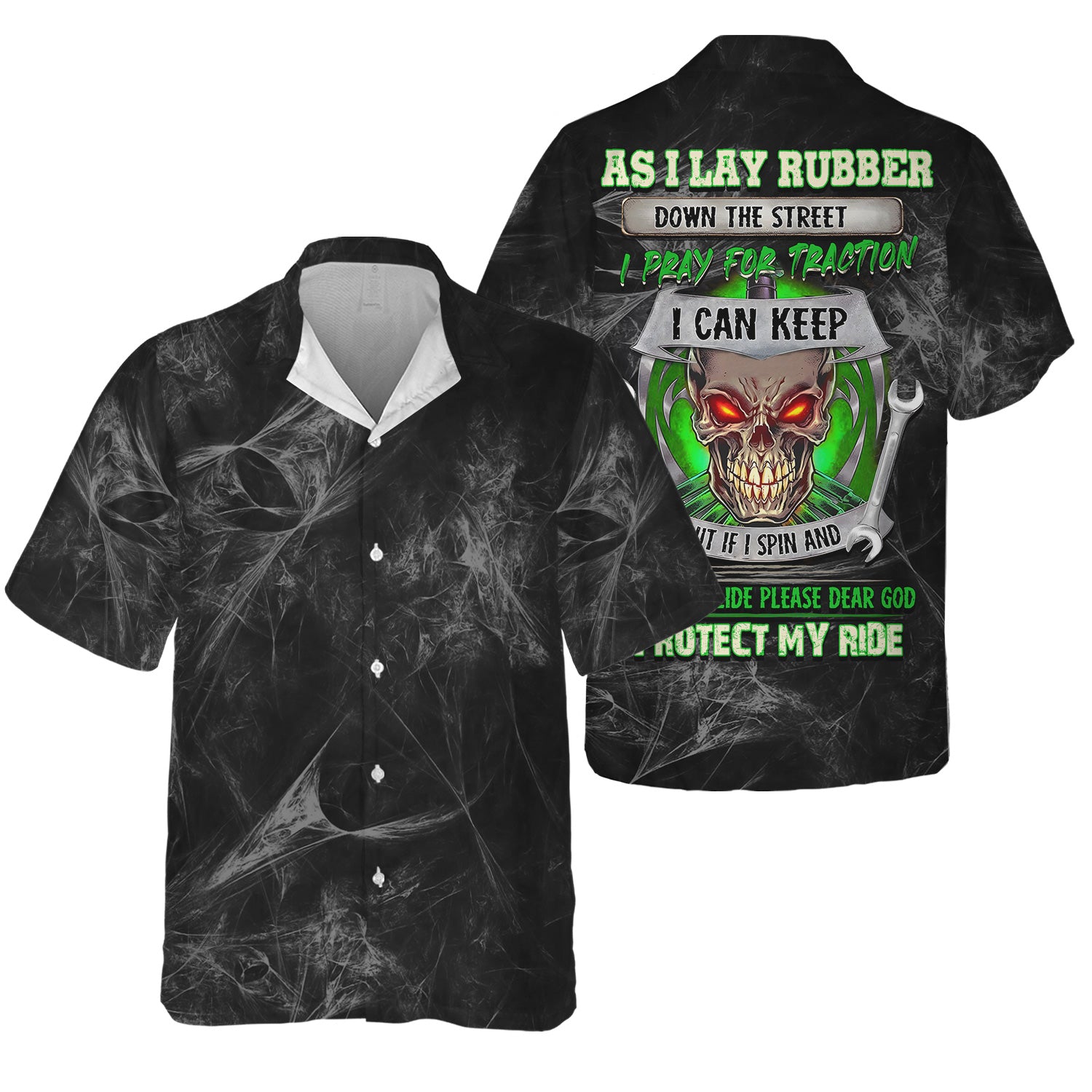 As I Lay Rubber Down the Street I Pray for Traction I Can Keep Quote Shirt, Skull Mechanic Racing Design, Funny Car Prayer Tee, Hoodie Zip For Men