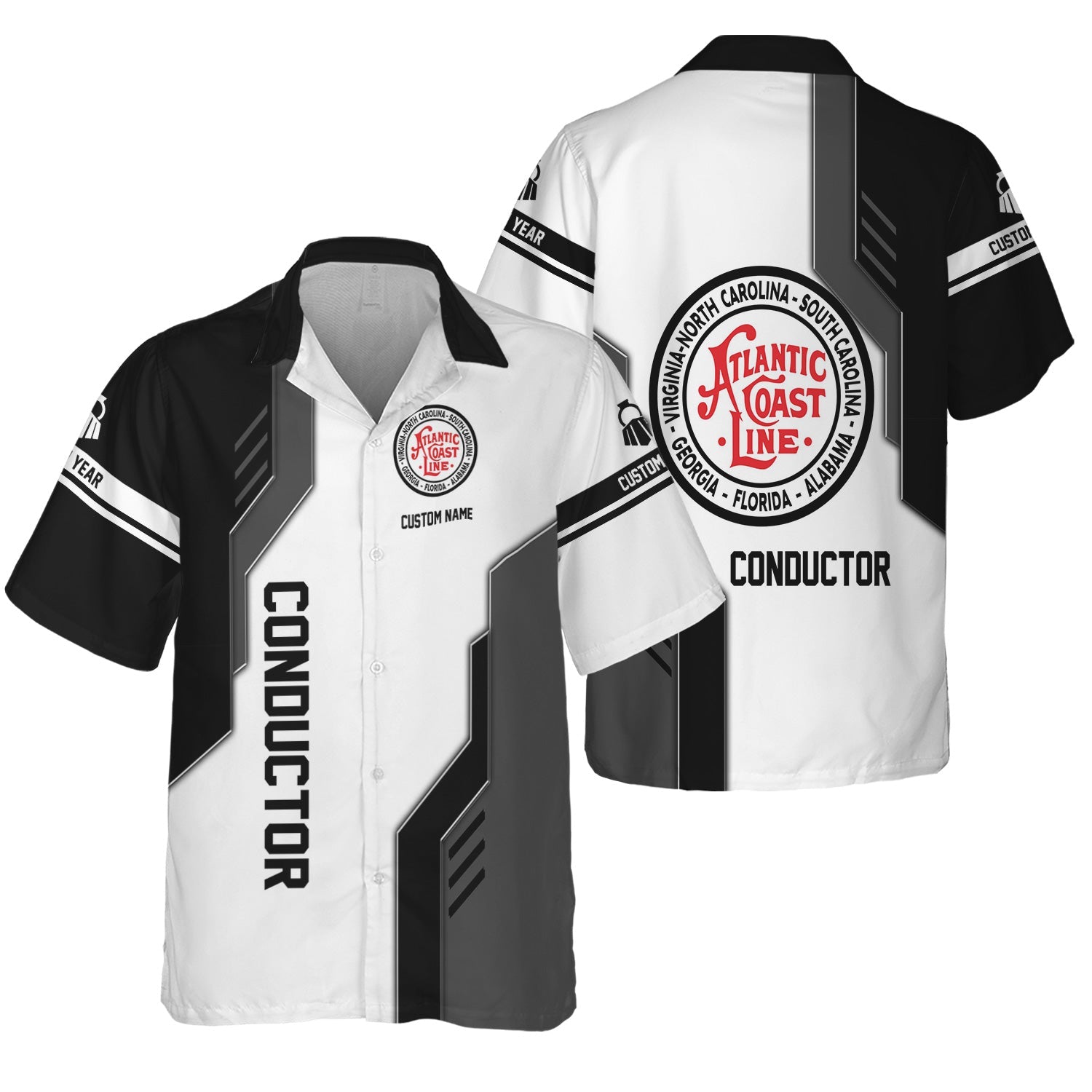 Railspirit Personalized Atlantic Coast Line Railroad Hawaiian Shirt Unique Railway Style with Custom Job Train Shirt