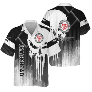 Railspirit Personalized Atlantic Coast Line Railroad Hawaiian Shirt Skull Design with Custom Job Train Shirt for Trackhead Crew