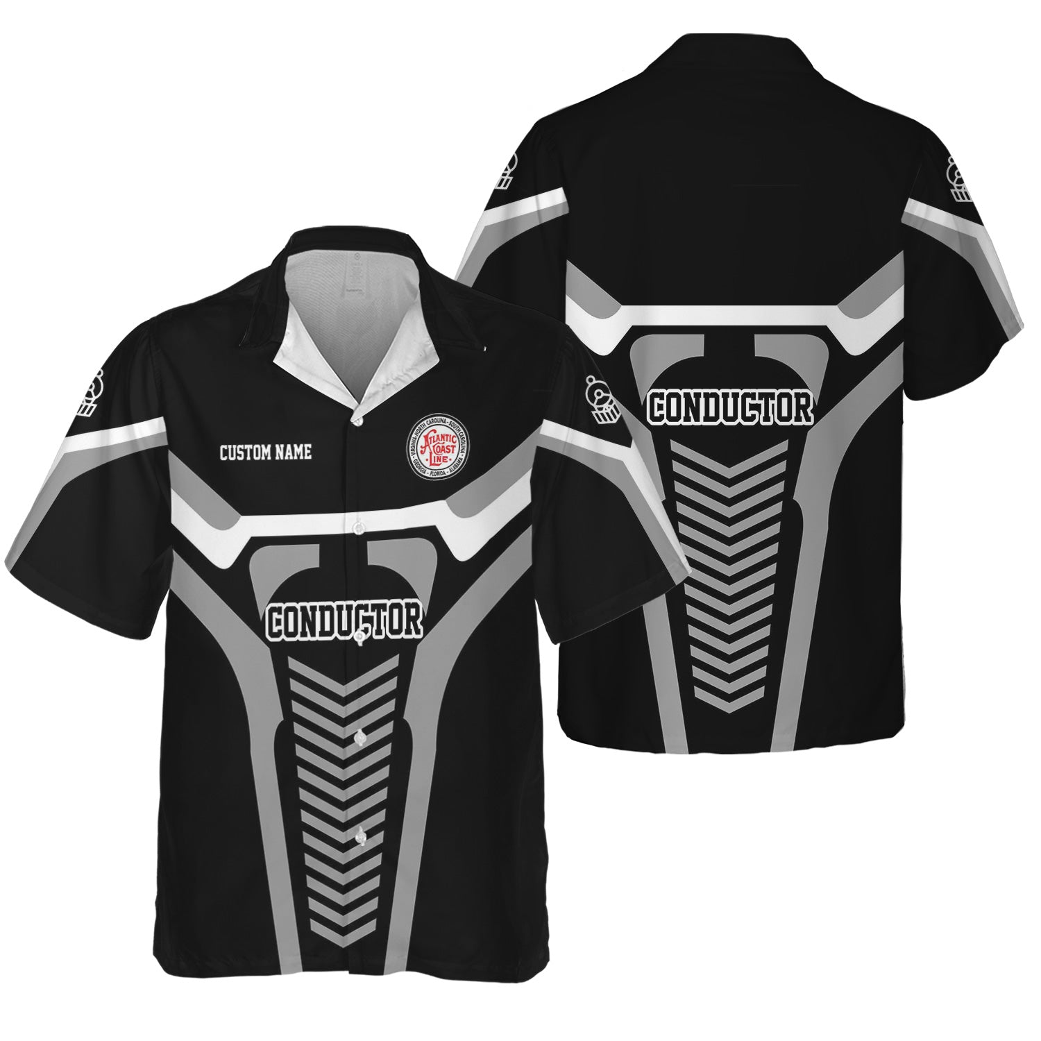 Railspirit Personalized Atlantic Coast Line Railroad Hawaiian Shirt Track-Inspired with Custom Job Position Train Shirt