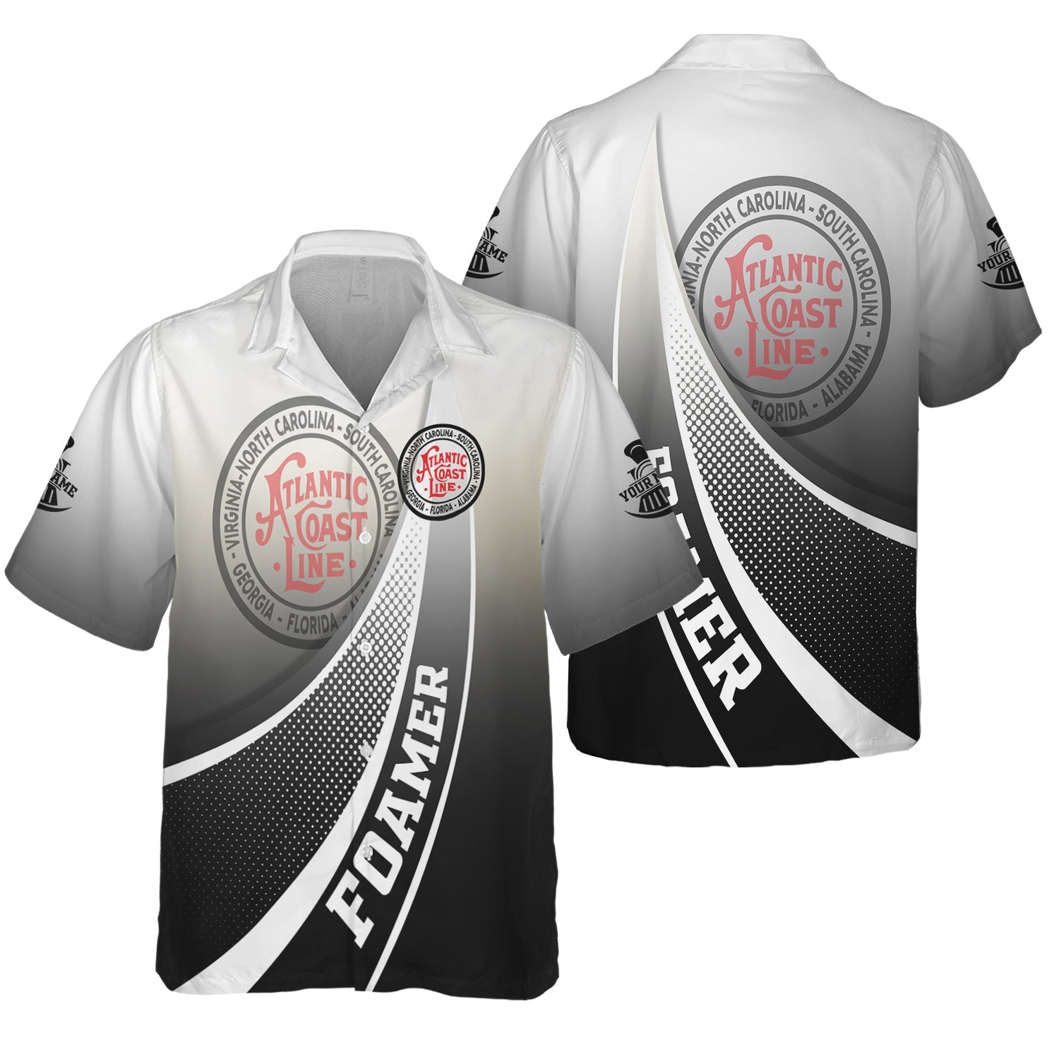 Railspirit Personalized Atlantic Coast Line Railroad Hawaiian Shirt Railway-Themed Style Shirt Gift Idea For Trainspotter