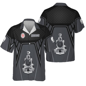 Railspirit Personalized Atlantic Coast Line Railroad Hawaiian Shirt Steam Locomotive Engine Graphic Train Shirt All Over Print