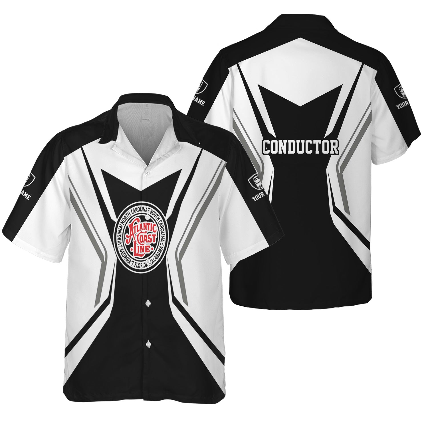 Railspirit Personalized Atlantic Coast Line Railroad Hawaiian Shirt Unique Style with Custom Job Train Shirt