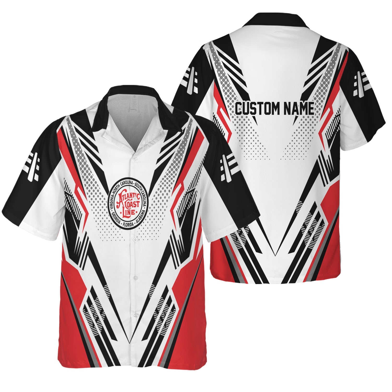 Railspirit Personalized Atlantic Coast Line Railroad Hawaiian Shirt Railroad Tribute Design Train Shirt for Train Lovers