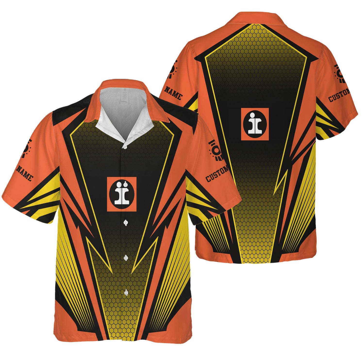 Railspirit Personalized Illinois Central Railroad Hawaiian Shirt Lightning Graphic Style Shirt Gift Idea For Train Lover