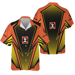 Railspirit Personalized Illinois Central Railroad Hawaiian Shirt Lightning Graphic Style Shirt Gift Idea For Train Lover