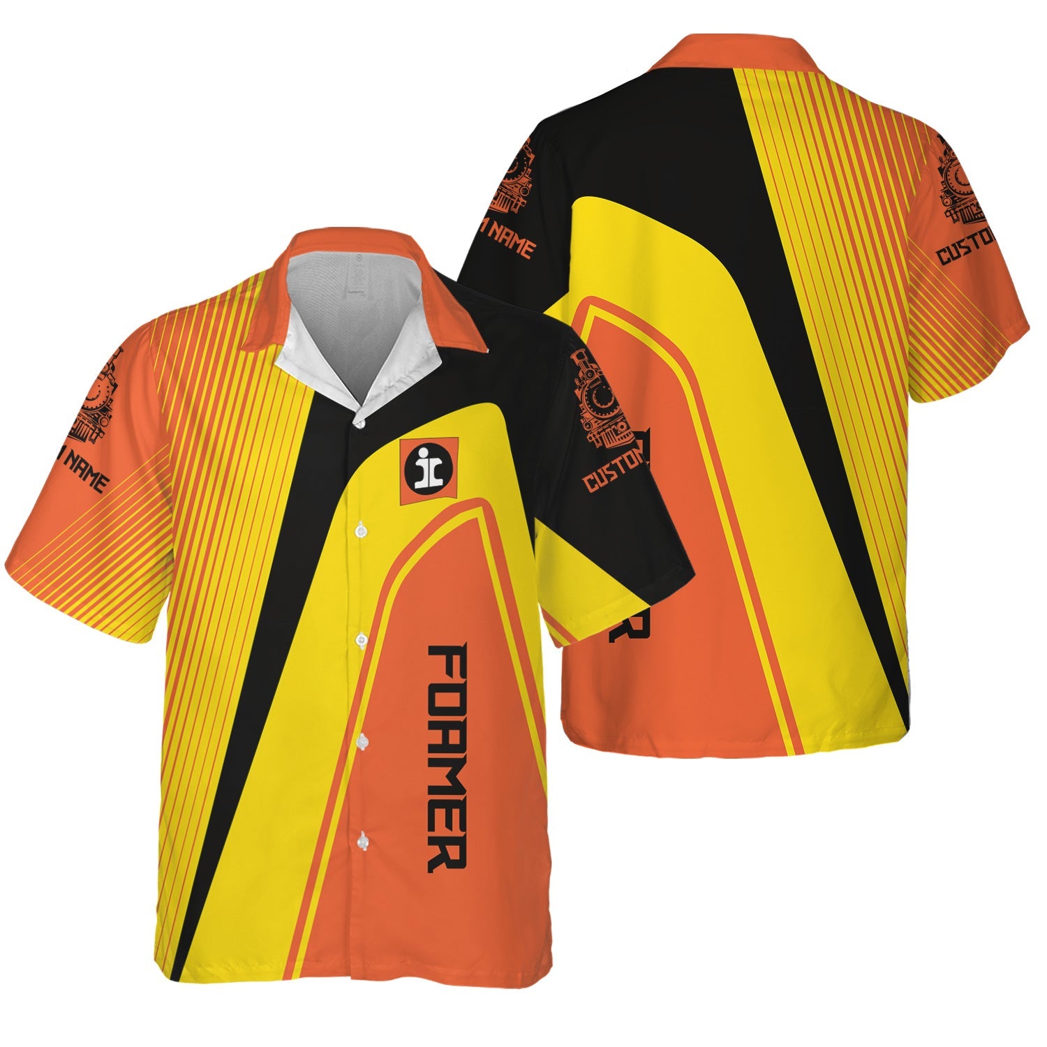 Railspirit Personalized Illinois Central Railroad Hawaiian Shirt Vibrant Striking Style Shirt For Rail Enthusiasts