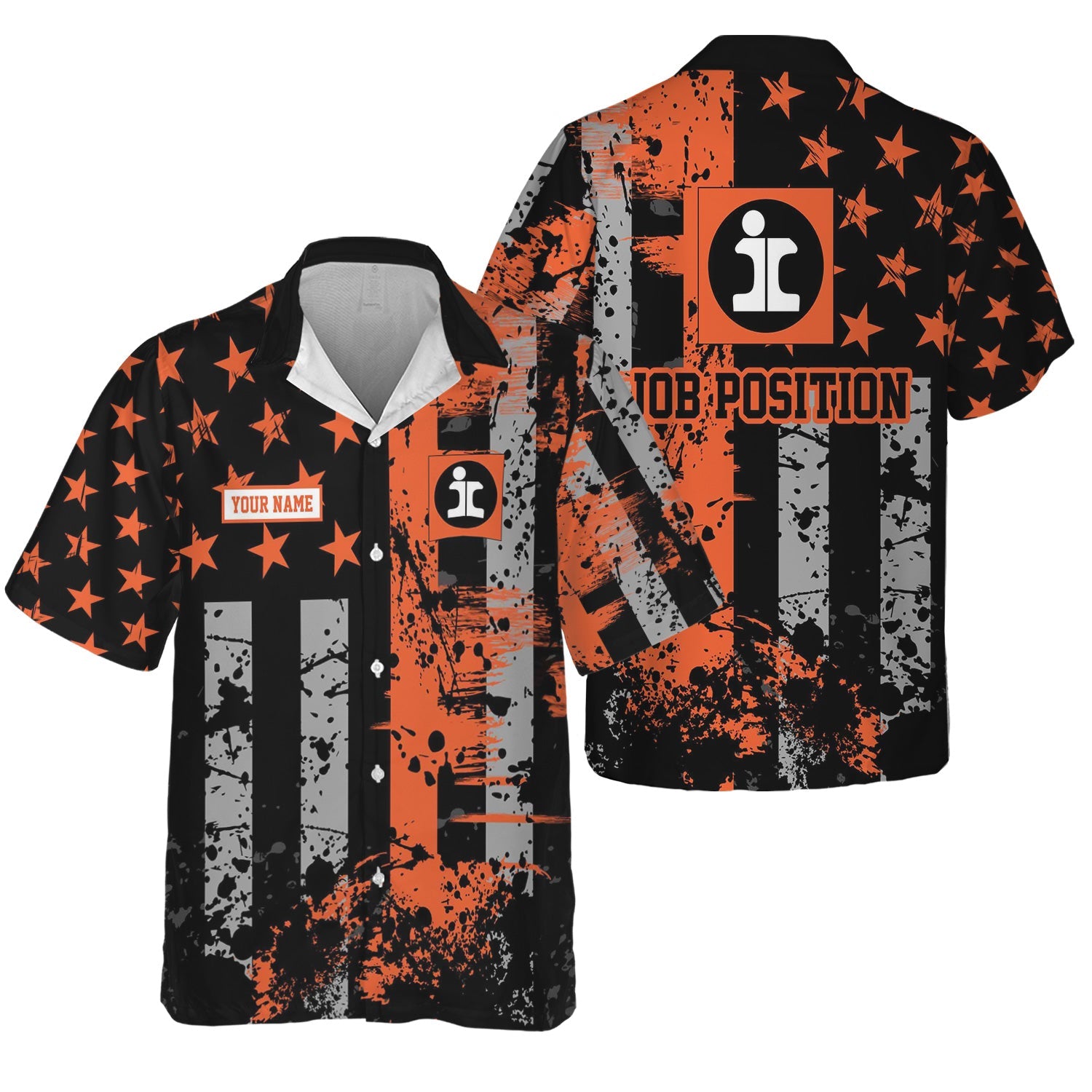 Railspirit Personalized Illinois Central Railroad Hawaiian Shirt Artistic Paint American Flag Style Train Shirt