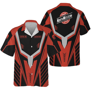 Railspirit Personalized Chicago and North Western Railway Hawaiian Shirt Workwear-Inspired with Custom Position Train Shirt