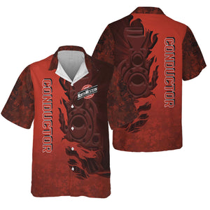 Railspirit Personalized Chicago and North Western Railway Hawaiian Shirt Blazing Style with Custom Position Train Shirt