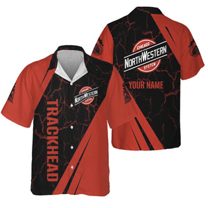 Railspirit Personalized Chicago and North Western Railway Hawaiian Shirt Crackle Texture Style Shirt For Trackhead