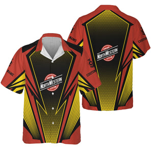 Railspirit Personalized Chicago and North Western Railway Hawaiian Shirt Lightning Graphic Style Shirt Gift Idea For Train Lover