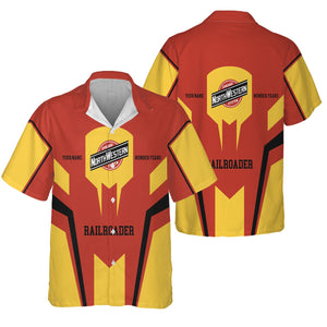 Railspirit Personalized Chicago and North Western Railway Hawaiian Shirt Custom Year Railroader Shirt Gift Idea For Train Lover