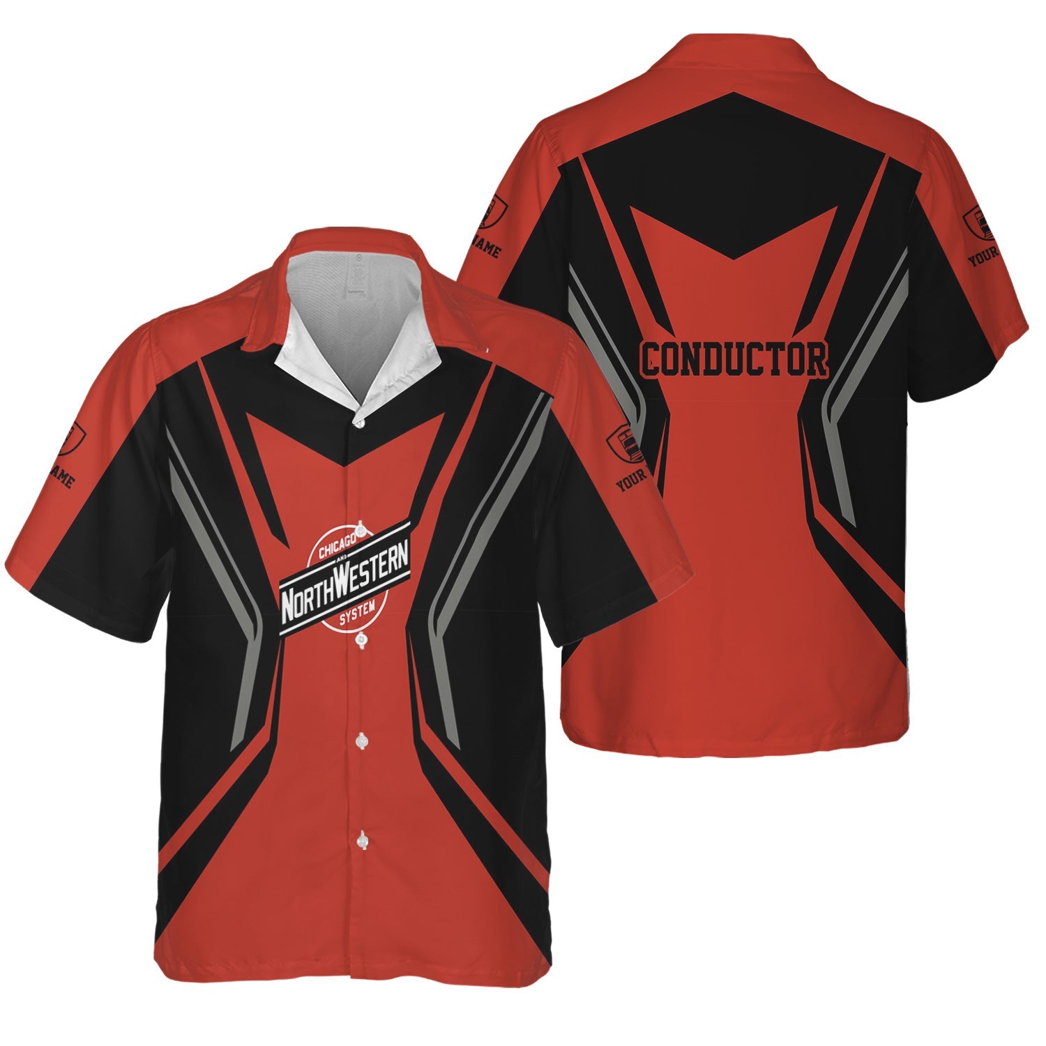 Railspirit Personalized Chicago and North Western Railway Hawaiian Shirt Unique Style with Custom Job Train Shirt