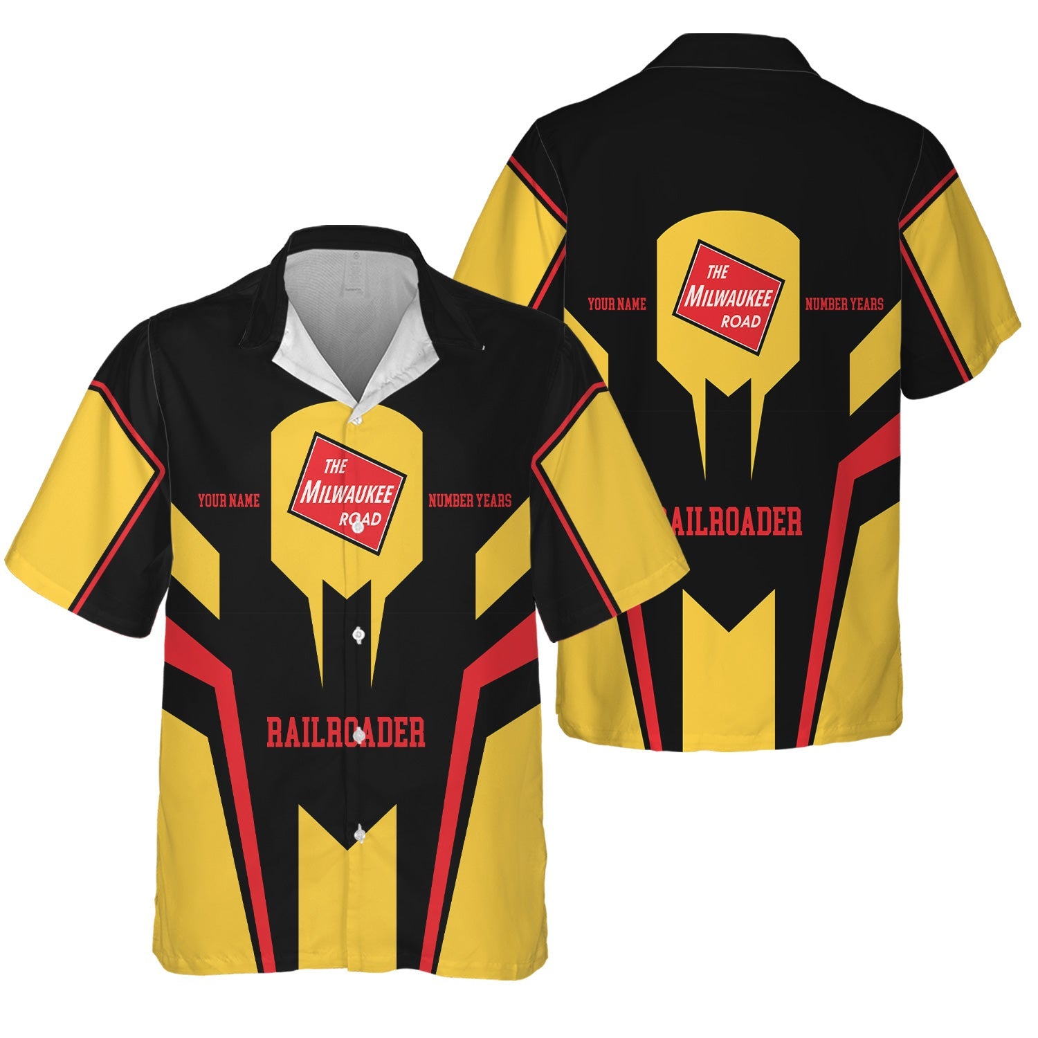 Railspirit Personalized Chicago, Milwaukee, St.Paul and Pacific Railroad Hawaiian Shirt Custom Year Railroader Milwaukee Road Shirt