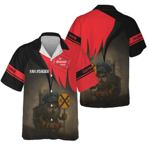 Railspirit Personalized Chicago, Milwaukee, St.Paul and Pacific Railroad Hawaiian Shirt Angry Train Milwaukee Road Hawaiian Shirt Gift For Train Love