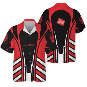 Railspirit Personalized Chicago, Milwaukee, St. Paul and Pacific Railroad Hawaiian Shirt Striped Railroad Style Milwaukee Road Train Shirt