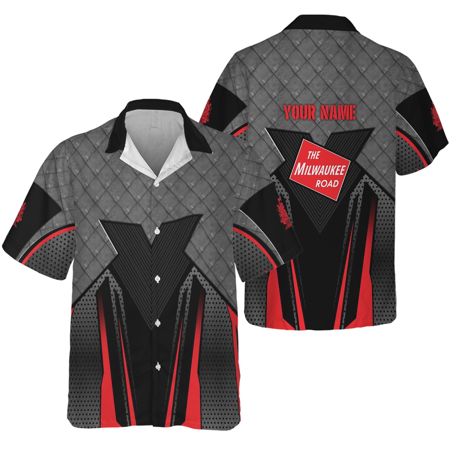 Railspirit Personalized Chicago, Milwaukee, St. Paul and Pacific Railroad Hawaiian Shirt Rugged Steel Vibes Milwaukee Road Train Shirt All Over Print