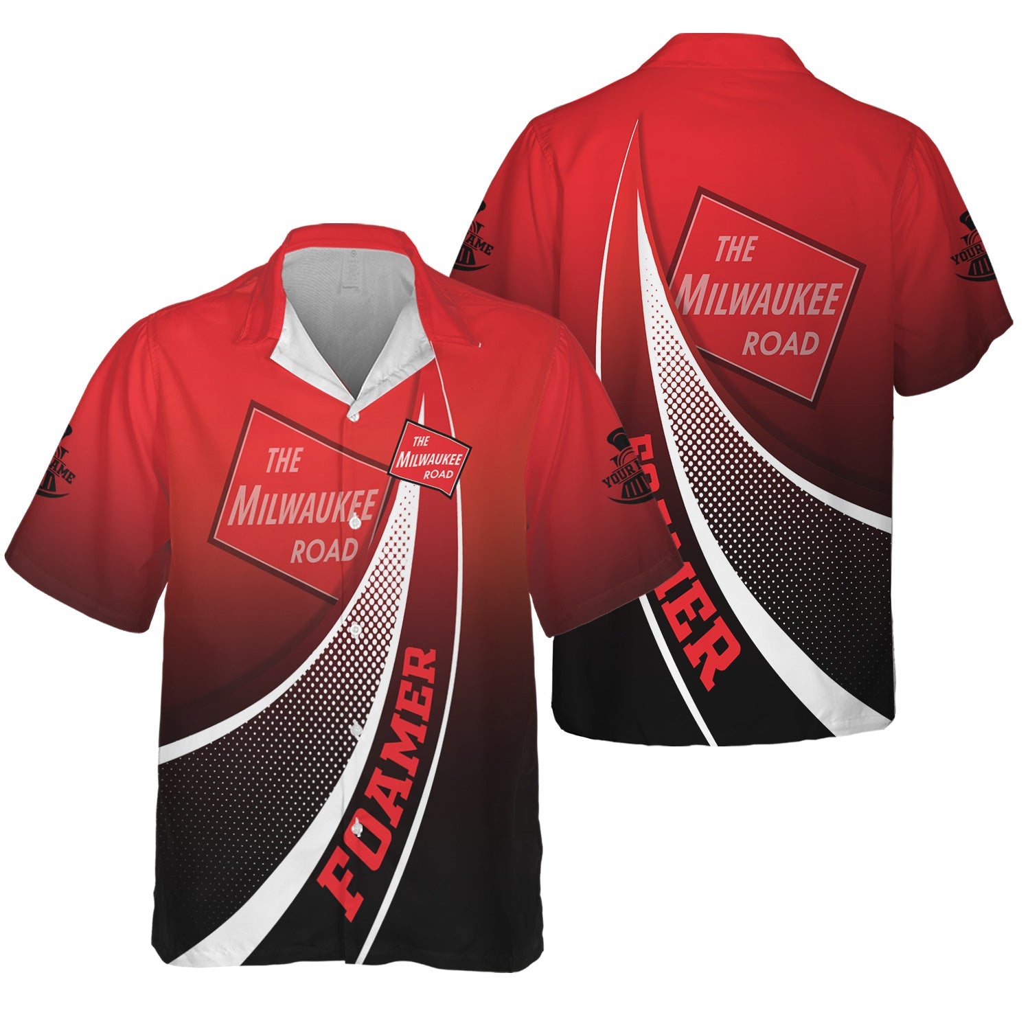 Railspirit Personalized Chicago, Milwaukee, St. Paul and Pacific Railroad Hawaiian Shirt Railway-Themed Style Milwaukee Road Shirt