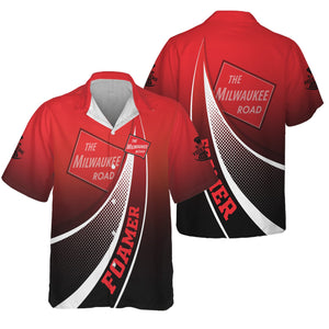 Railspirit Personalized Chicago, Milwaukee, St. Paul and Pacific Railroad Hawaiian Shirt Railway-Themed Style Milwaukee Road Shirt