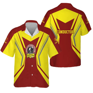 Railspirit Personalized Denver and Rio Grande Western Railroad Hawaiian Shirt Unique Style with Custom Job Train Shirt