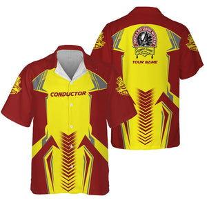 Railspirit Personalized Denver and Rio Grande Western Railroad Hawaiian Shirt Standout Style with Custom Position Train Shirt