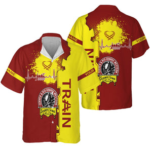 Railspirit Personalized Denver and Rio Grande Western Railroad Hawaiian Shirt Engine Heartbeat and Track Love Style Shirt Gift Idea For Train Lovers