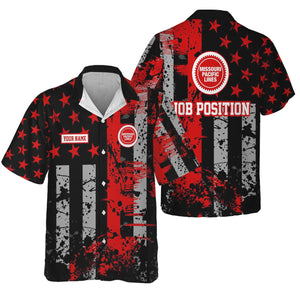 Railspirit Personalized Missouri Pacific Railroad Hawaiian Shirt Artistic Paint American Flag Style Train Shirt