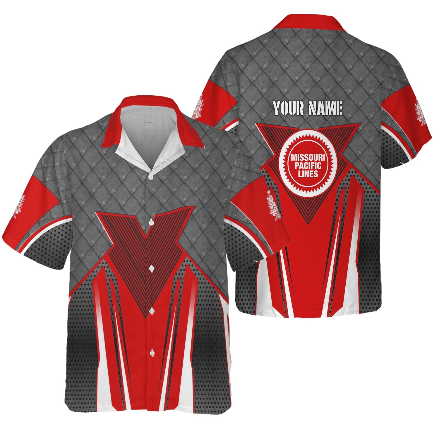 Railspirit Personalized Missouri Pacific Railroad Hawaiian Shirt Rugged Steel Vibes Train Shirt All Over Print